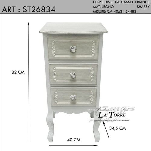 Comodino stile shabby classico