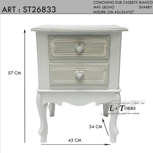 Comodino stile shabby classico