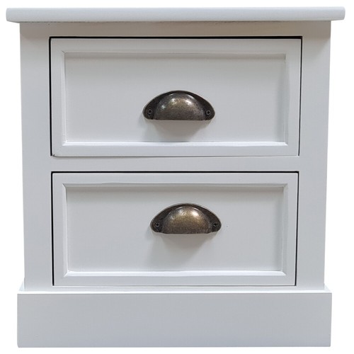 Comodino bianco cassetti - comodino,