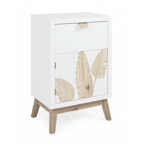 Comodino legno bianco vintage - legno,